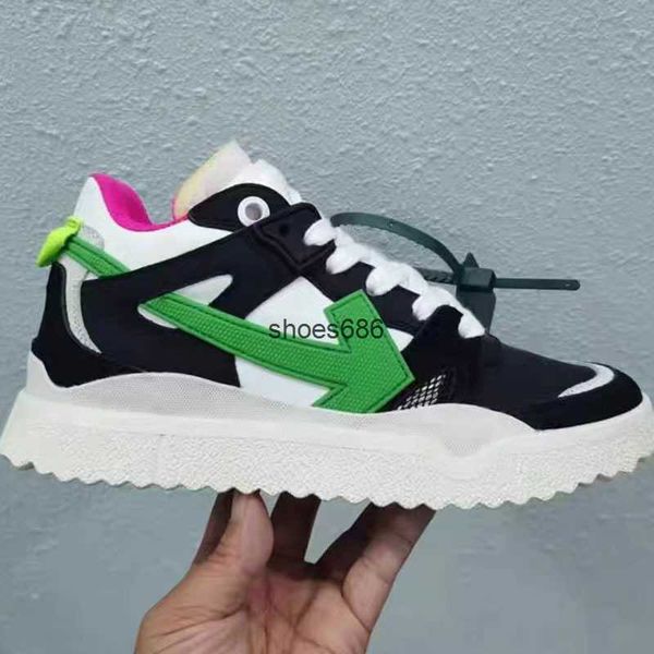 

office new board shoes male ow arrow low color matching couple fashion sports white fashion brand shoes female, Black