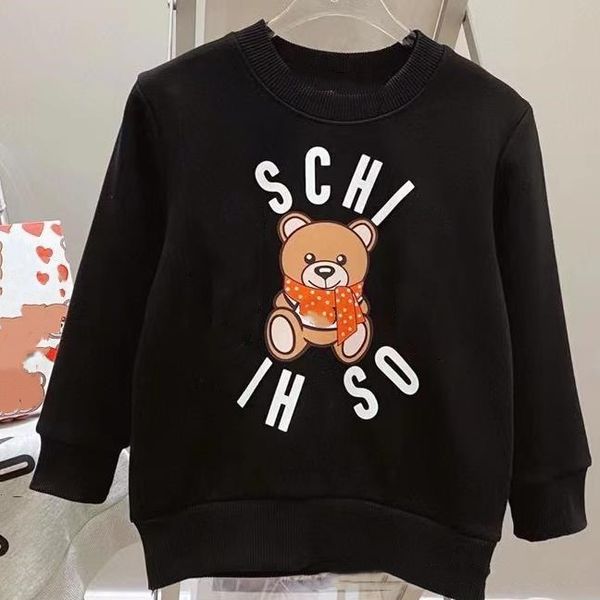 

kids sweatshirts baby hoodie kid designer streetwear girls boys hiphop pullover loose fashion letter bear printed brand children casual swea, Black