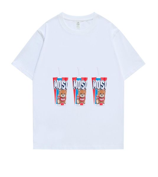 

2023 spring and summer new short-sleeved t-shirt heavy industry design with printed men's and women's short-sleeved men's tre, White;black