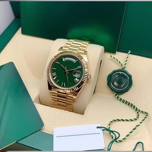 

woman watch mens watch watches rolx aaa 40mm watch daydate automatic mechanical movement luxury men wristwatch 904l stainless steel strap wa, Slivery;golden