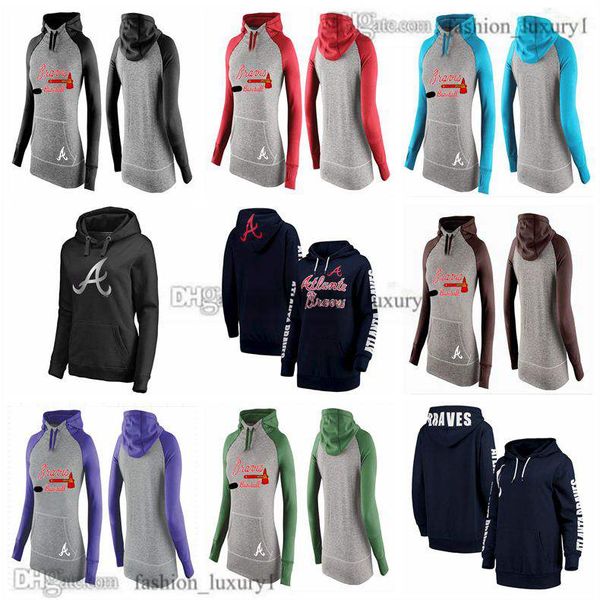 

woman atlanta''braves''baseball hoodie hoody sweatshirt sweater cotton pullover brand hoodies fashion sweatshirts loose, Black