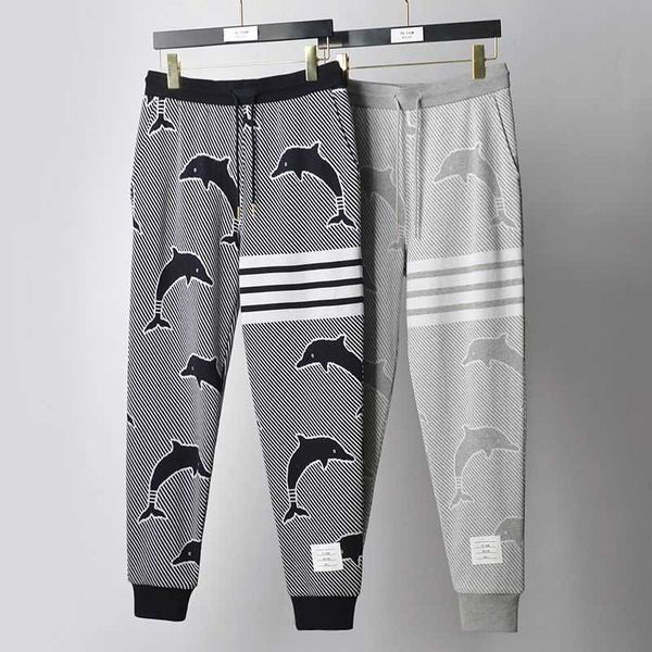 

knitted jacquard dolphin new bonzero fashion personalized trendy guard pants slim fit ruffian handsome brand men's, Black;brown