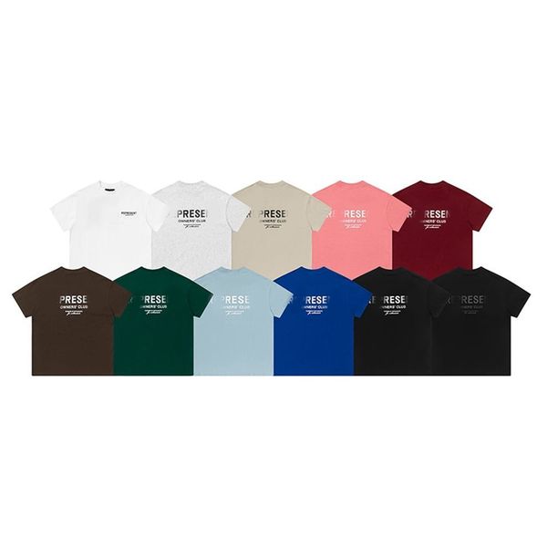 

uk niche brand men's t-shirt new cotton owners club t-shirt brown reproduction grey green blue casual short sleeve large fashion appare, White;black