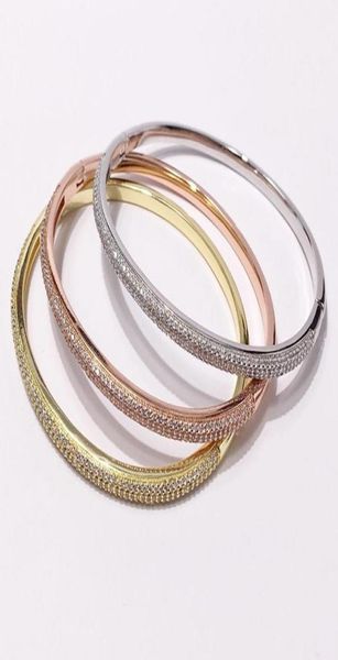 

2021 yellow gold bracelet latest bangles design for women channel setting semizircon fashion copper womens anniversary gift lu3247221, Black