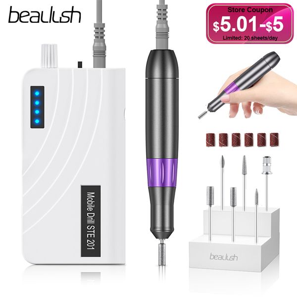 

nail manicure set beaulush 35000rpm nail drill machine rechargeable electric nail sander for gel removing professional manicure machine equi