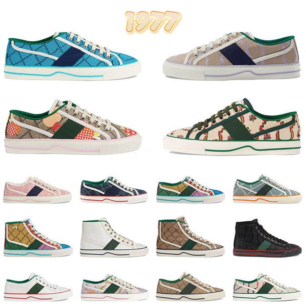 

new 1977 sneaker designer casual shoes embroidered trainers men shoes women outdoor trainer canvas tennis shoe denim vintage sneakers cotton, Black