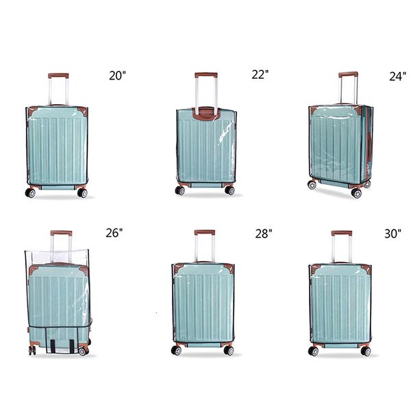 

bag parts accessories 1pcs luggage case suitcase protective cover pvc transparent luggage dust cover apply to 20''-30'', Black