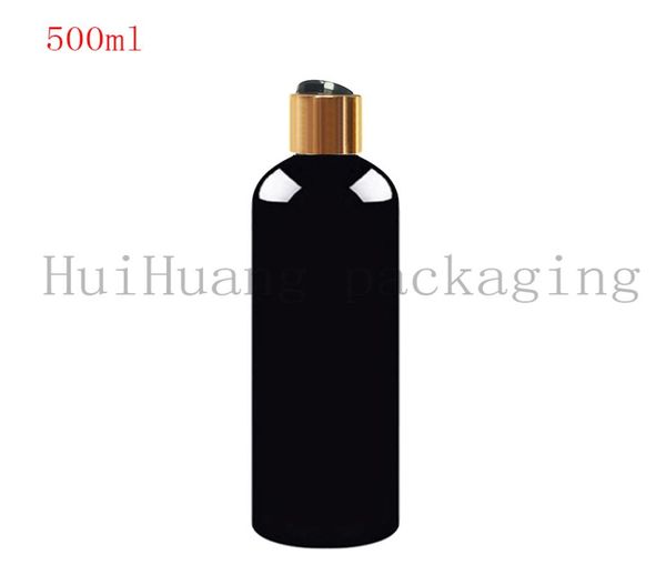 

500ml gold disc cap black bottle empty plastic travel bottle pet lotion bottle travel size plastic empty bottles7506015