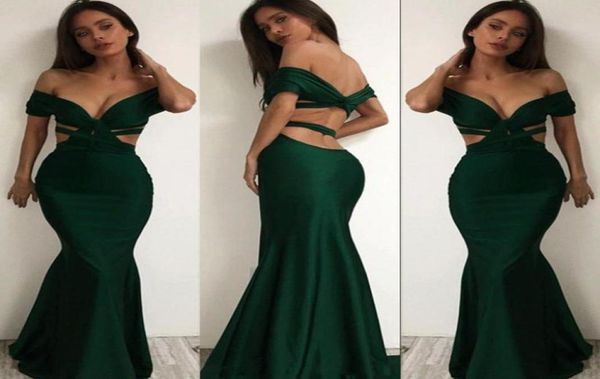 

off shoulder dark green evening gowns 2017 satin mermaid backless prom dresses saudi arabia women formal wear cocktail party 1904349, Black;red