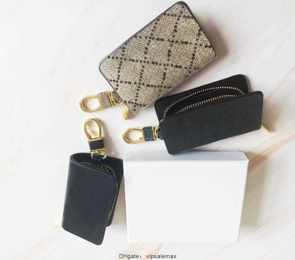 

latest key chiain wallet for women men designer keychain holder brand coin purse pochette ladies bag with box, Silver