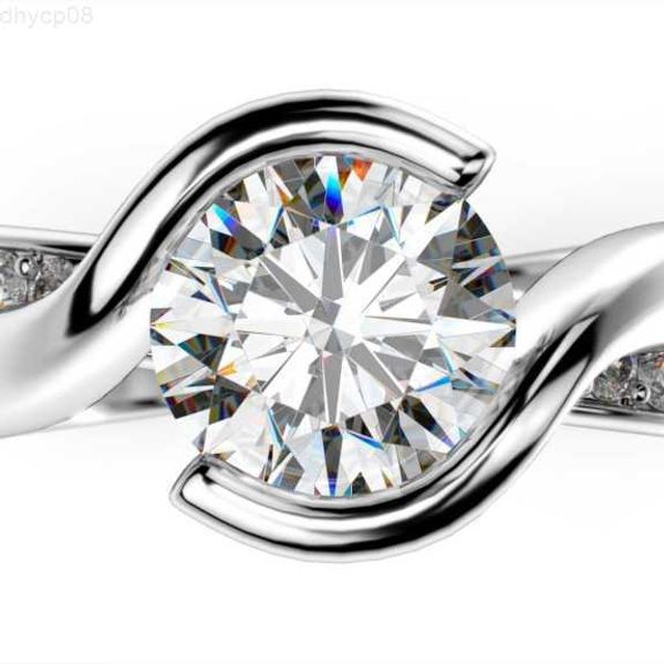 

designer jewelry 3/4tcw real round diamond studded ring 14k gold jewelry gifts for women, Silver