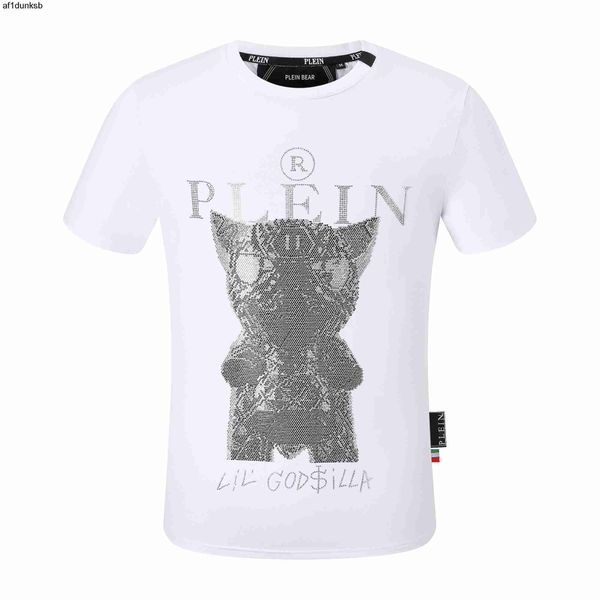 

round pp philipps clothing plein men bear brand t rhinestone shirt skull mens tshirt designer neck tshirts ss monsters and plein with crysta, White;black