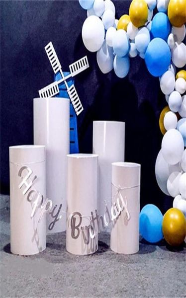 

3pcs round cylinder pedestal display art decor cake rack plinths pillars for diy wedding party decorations holiday8645116