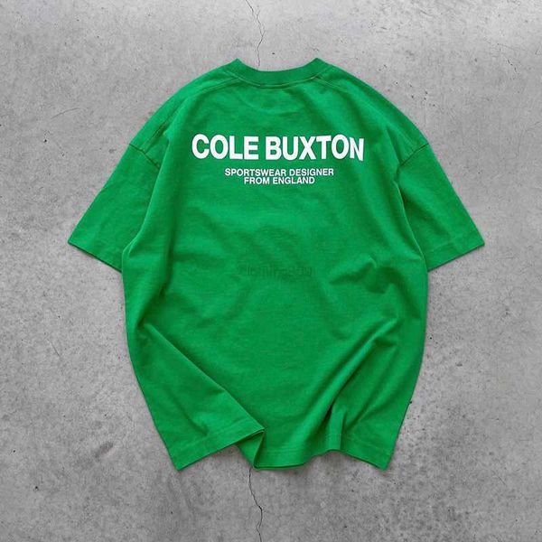 

casual fashion 23ss slogan printed cole buxton t-shirt men women green gray white black tee short sleeve inside tags 0