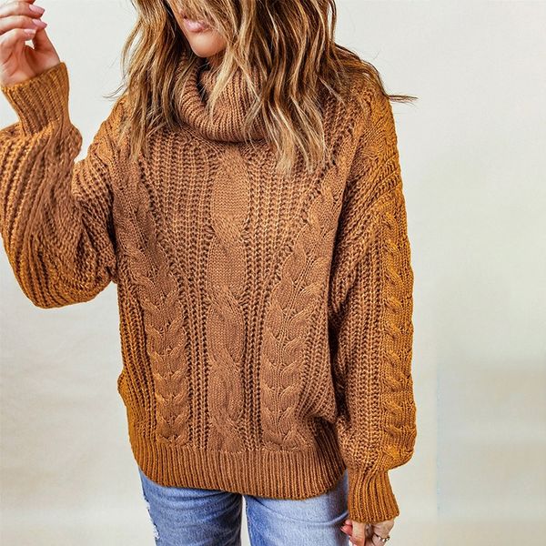 

women's sweaters turtleneck fall winter new knit solid european and american loose plus size warm sweater women 270057, White;black