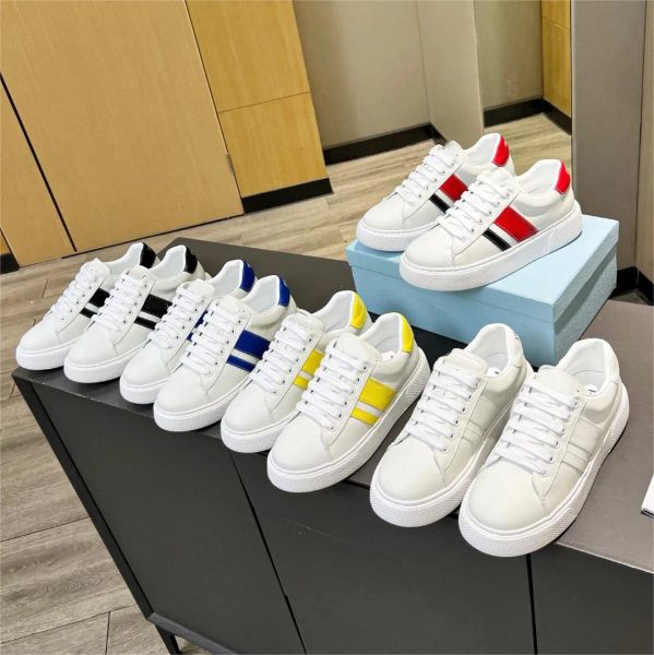 

macro leather sneakers designer luxury men women fashion outdoor casual shoes brushed leather shoes, Black