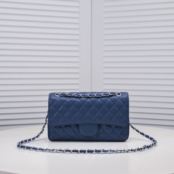 

designer bag shoulder bags caviar leather classics flap luxury handbags totes channel chain bags clutch women checked thread purse double le