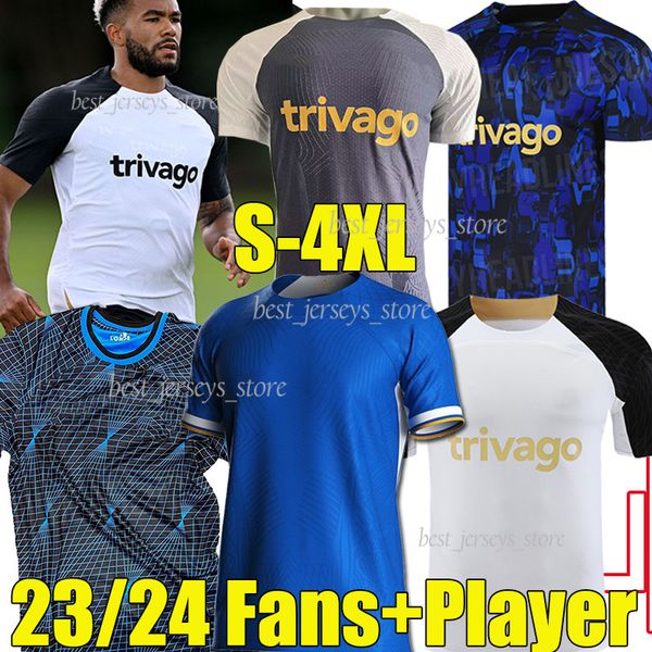 

22/23/24 cfc fans player version soccer jerseys enzo mudryk joao felix sterling fofana cucurella koulibaly madueke ziyech 2023 2024 football, Black;yellow