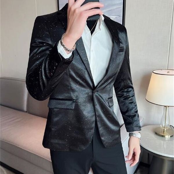 

mens suits blazers solid color formal long sleeve groom blazer one button male cotton blend dress meeting coat abb357 230726, White;black