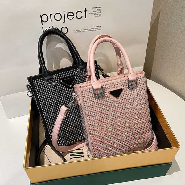 

2023 new factory direct sales spring/summer fashion inlaid handbag full diamond tote shoulder diagonal straddle women's bag