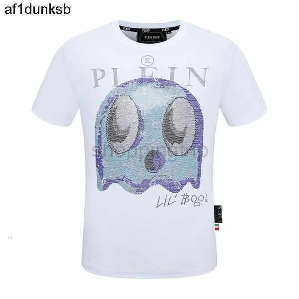 

neck philipps plein bear t ss shirt mens designer tshirts round brand clothing pp skull men tshirt stones classical hip hop streetwear tshir, White;black