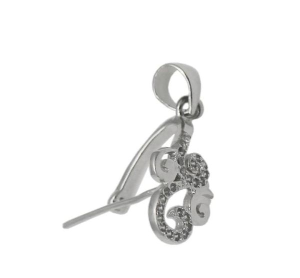 

beadsnice pendant handmade cz crystal pendant connector bail pinch clasp 925 sterling silver jewelry components id 346529251211, Blue;slivery