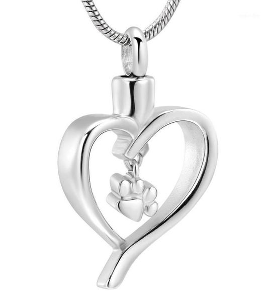 

xwj10060 shiny steel pet dog cat charm hang in hollow heart memorial urn animal ashes holder cremation pendant jewellery11600611, Silver