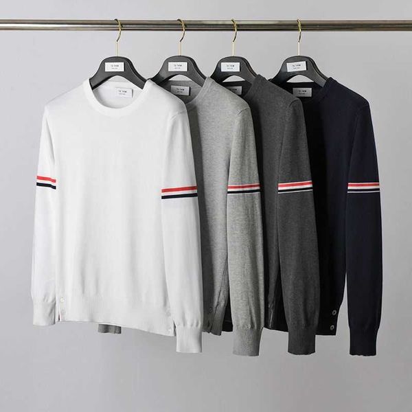 

chaopai bonzero sweater round neck pullover knit with pure cotton bottom for men and women lovers slim fit, Black;brown