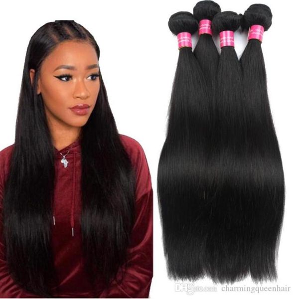 

brazilian virgin hair straight natural color 100% unprocessed human hair bundles can be dyed 8-28 inch no 3491220, Black