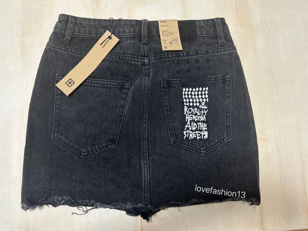 

summer ksubi jeans same grey black burnt ragged edge denim short skirt girl