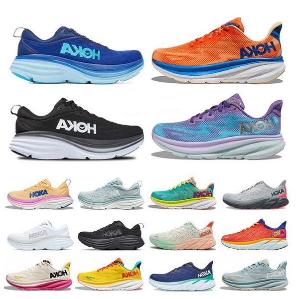 

new hoka one bondi 8 outdoor running shoes carbon x2 clifton platform sneakers black white hoaks lilac marble mens women aquarel trainers wa