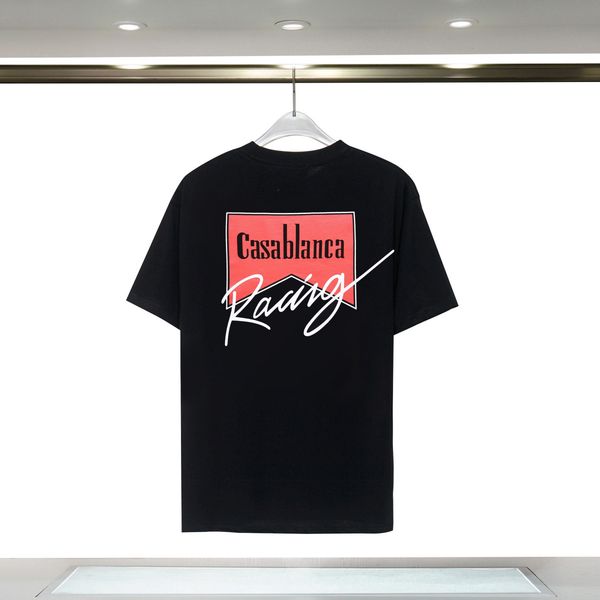 

2023 summer men women designers casablanca t-shirt loose tees fashion brands mans casual shirt clothing street shorts sleeve clothes tshirt, White;black