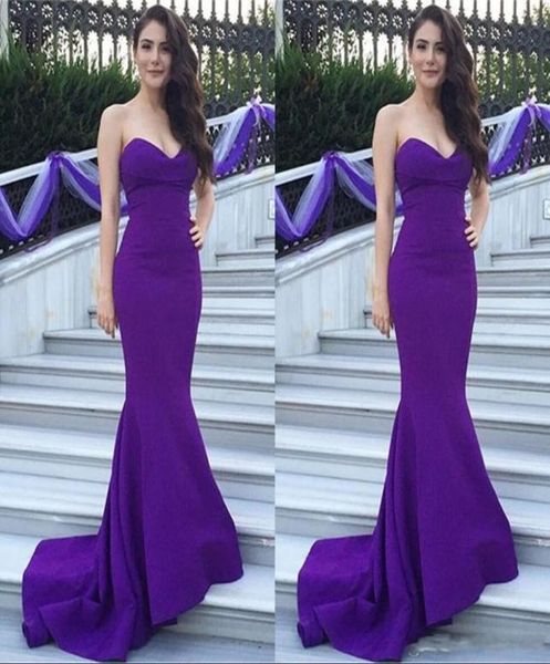 

2019 elegant purple formal dresses evening wear long mermaid sweetheart sleeveless prom gowns sweep train party guests9910381, Black;red