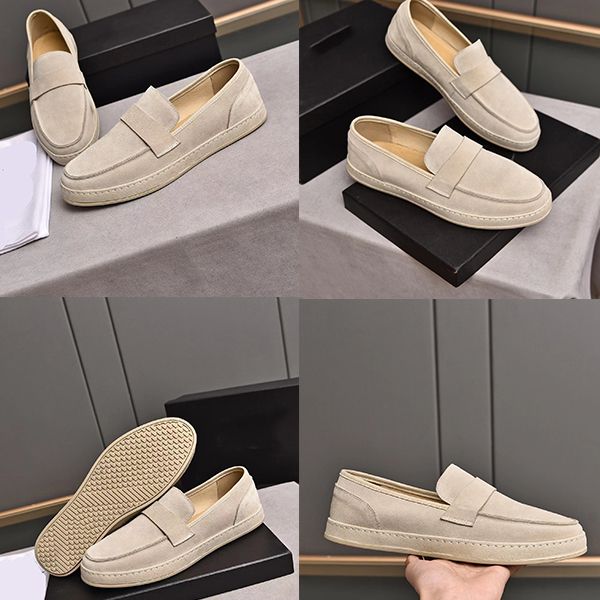 

2023 summer new bean shoes men's shoes leather matte casual one foot lazy casual shoes are available in 3 colors black blue light drill