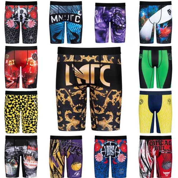 

retail plus size s-xxl mens boxer pants sports tight quick drying underpants elastic beach underwear brand breathable boxer shorts with bag, Black