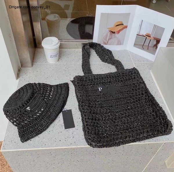 

style woman new bucket hats designers summer weave fisherman hat fashion embroidery letter solid color straw hat women's leisure sandbe, Blue;gray