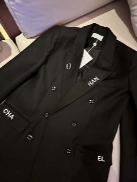 

chan womens designer suits blazers tide brand high-quality retro fashion designer jacket double-breasted slim plus size women's clothin, White;black