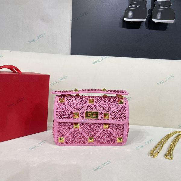 

8a crystal vsling handbags purse women rivet crossbody bag messenger diamonds shoulder bags magnetic clasp removable handle chain genuine le
