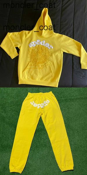 

mens hoodies sweatshirts mens hoodies sweatshirts young thug pullover yellow sp5der 555555 hooded pants sets men women white 3d foam printin, Black