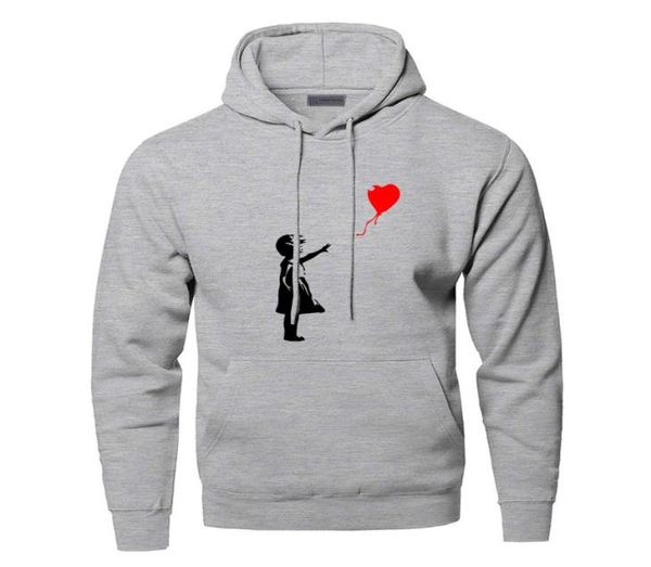 

world peace hoodies sweatshirts men kcco balloon girl banksy love hooded sweatshirt hoodie winter autumn warm print streetwear t208845885, Black