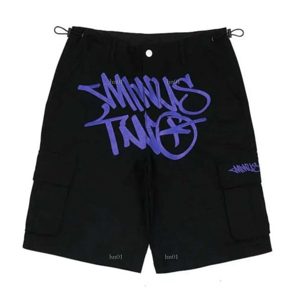 

men's shorts y2k summer men streetwear casual high waist wide leg baggy oversize cargo gym short pants hip hop track minus two clothes, White;black