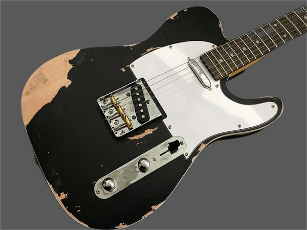 

heavy duty relic electric guitar, t l classical guitar, ss pickup, nichrome accessories, custom accepted