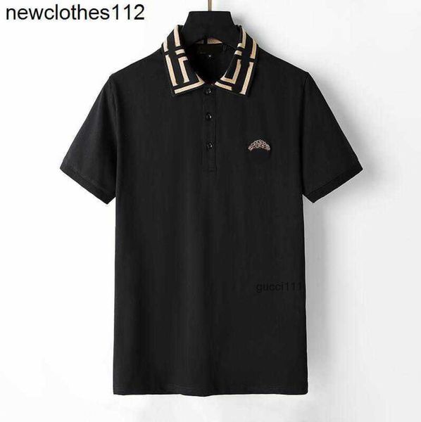 

letter bajia classic designer embroidery station short burberies casual polo sleeve shirt mens summer burbreries solid european color men, White;black