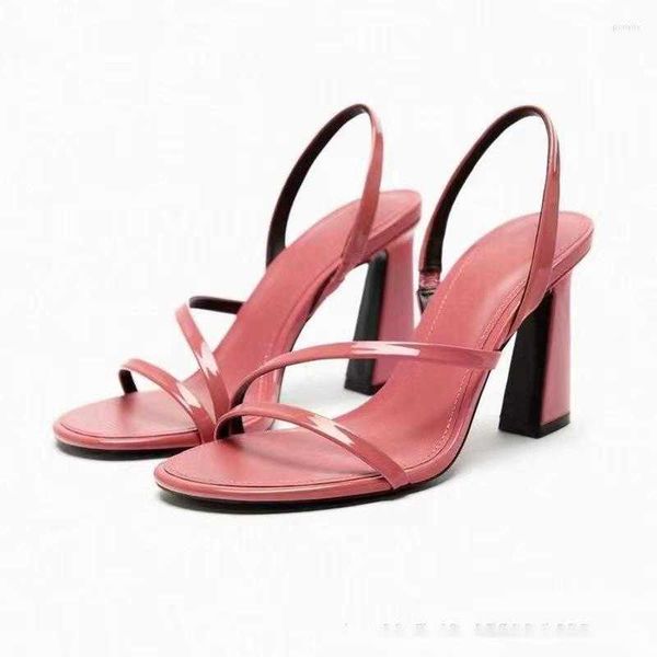 

sandals summer 2023 pink straps heels round-headed fashion woman sandal women women's, Black