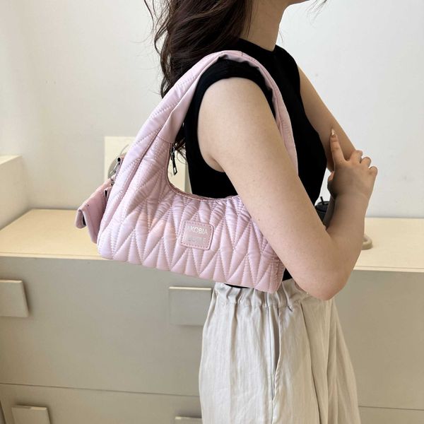 

designer bags miu bag women's fashion simple fresh contrast color shoulder bag leisure riding sewn underarm bag bowling bag hobo clutch