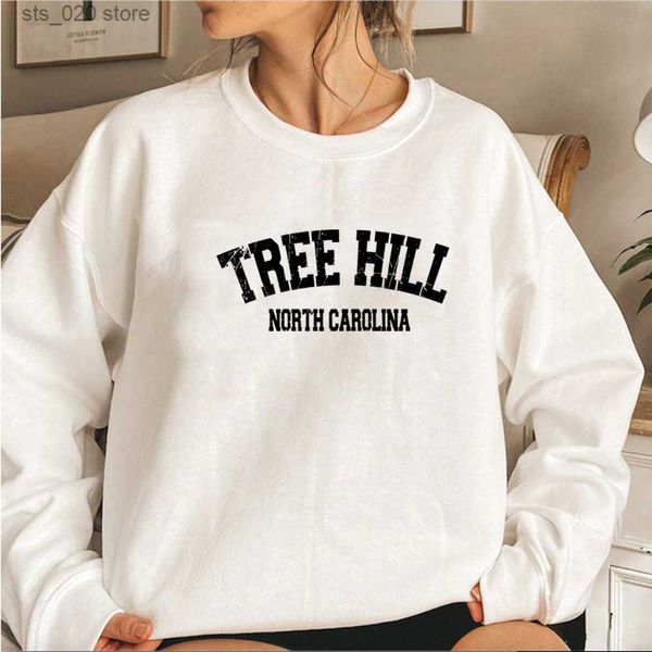 

women's hoodies sweatshirts tree hill north carolina crewneck sweatshirt college style tree hill 90s fan location pullover crewneck jum, Black