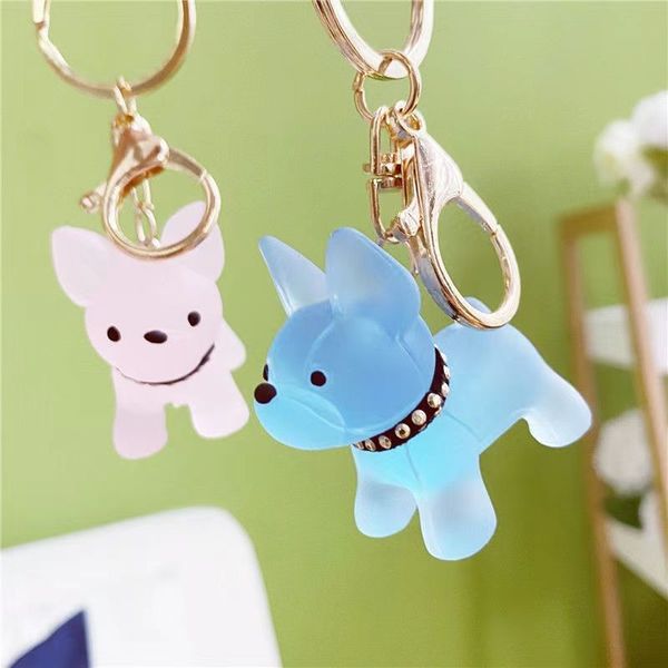 

fashion blogger designer jewelry cartoon crystal bulldog key chain lovers bag pendant mobile phone keychains lanyards keyrings wholesale ys4, Slivery;golden