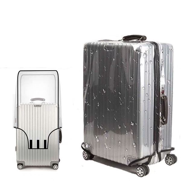 

bag parts accessories transparent pvc luggage cover waterproof trolley suitcase dust cover dustproof travel accessories travel organizer 230, Black