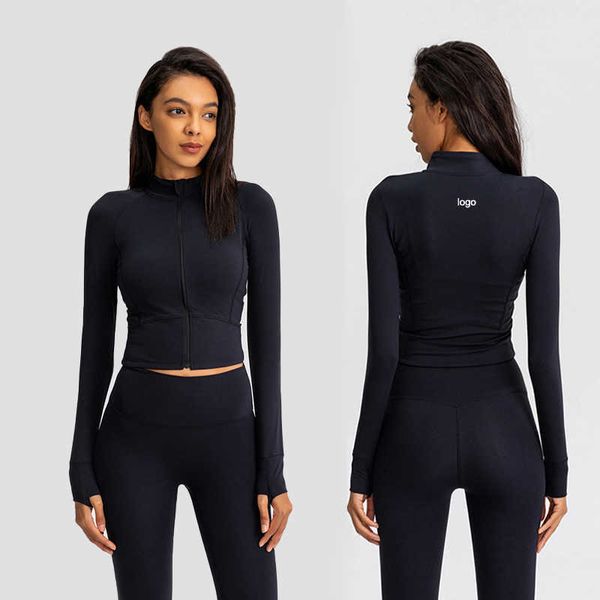 

lulu coat sports jacket fitness training clothing autumn winter warm nylon yoga long sleeve shirt hoody outdoor running tight woman