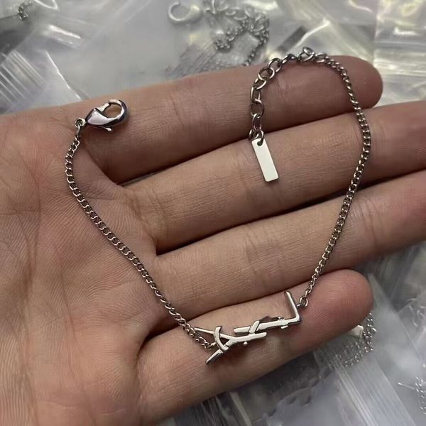 

original cute designer girls women letter slim bracelets elegant love 18k gold silver bangles y logo engrave bracelet fashion jewelry lady p, Golden;silver